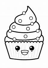 Cupcake Coloring Page sketch template