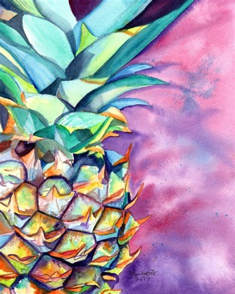 Pineapple art print, Pineapples, Hawaiian Pineapple Art, Pineapple ...