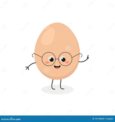 Funny Cartoon Egghead Character Stock Vector - Illustration of children, clever: 141782609