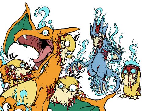 Zombemon #005/006: Zombie Psyduck/Golduck by GenghisKrahn on DeviantArt