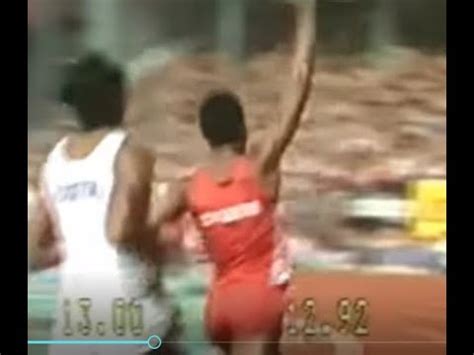 Renaldo Nehemiah 12.93 WORLD RECORD 110m hurdles Zurich 1981. - YouTube