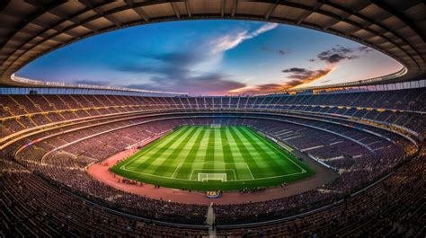 Premium AI Image | Football stadium at night An imaginary stadium is ...