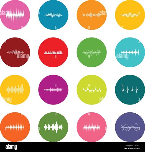 Sound wave icons many colors set Stock Vector Image & Art - Alamy