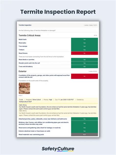 Free Termite Inspection Checklist | PDF | SafetyCulture