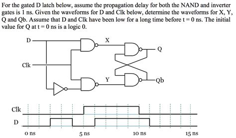 Solved For the gated D latch below, assume the propagation | Chegg.com