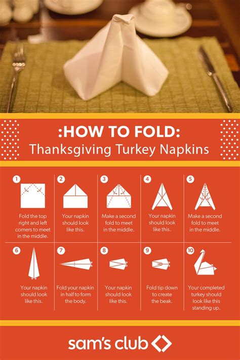 Thanksgiving Napkin Folding Guide | Thanksgiving napkins, Turkey napkins, Turkey napkin fold