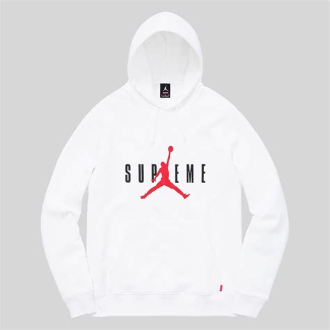 Supreme x Nike Jordan Hoodie White | White hoodie, Hoodies, Nike jordan