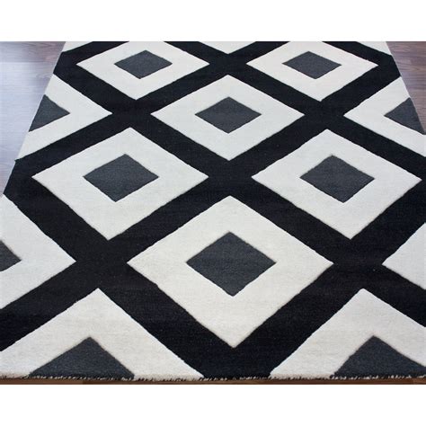 Black White Area Rug