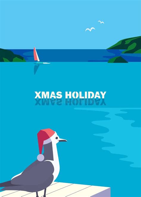 Christmas vacation poster stock illustration. Illustration of beach ...