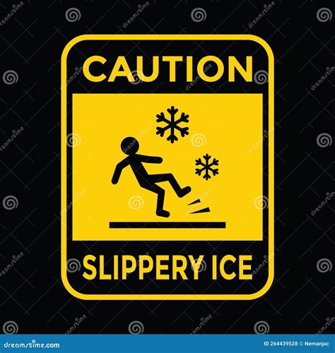 Slippery ice sign stock illustration. Illustration of warning - 264439528