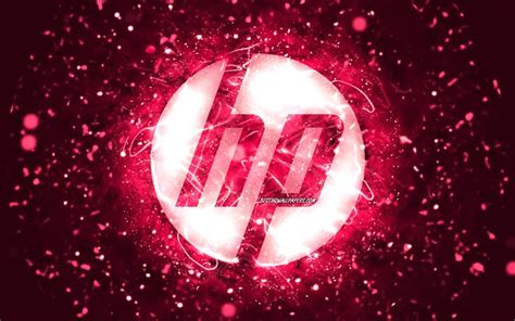 Download wallpapers HP pink logo, 4k, pink neon lights, creative ...