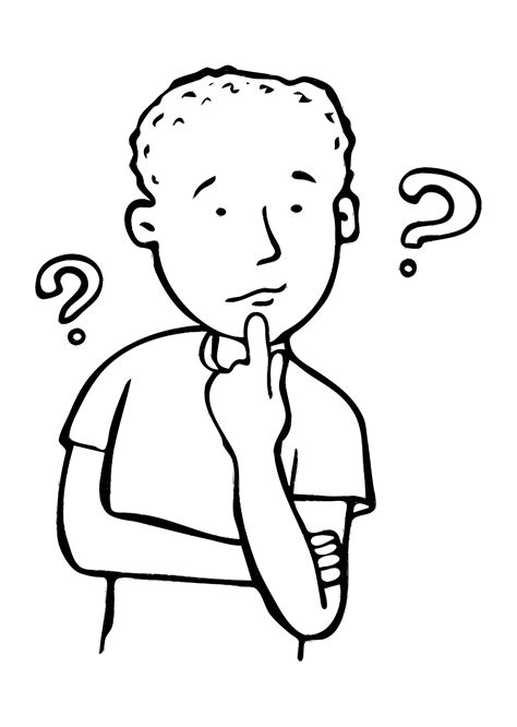 Clipart - Boy Thinking of Question