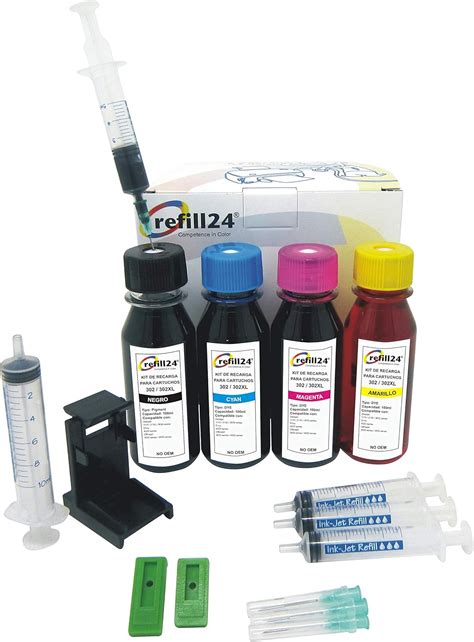 Ink Cartridge Refill Kit for HP 302/302 XL with High Quality Black and ...