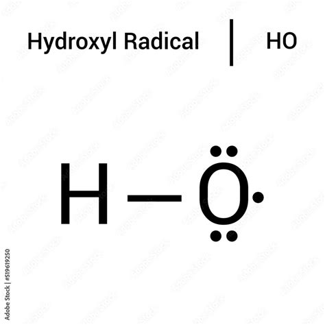 chemical structure of Hydroxyl radical (HO) Stock Vector | Adobe Stock