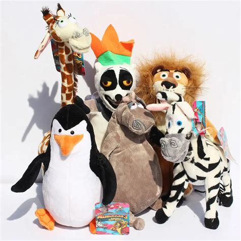 Hot Sale Madagascar Plush Toys Madagascar Lion Giraffe Penguin Zebra ...