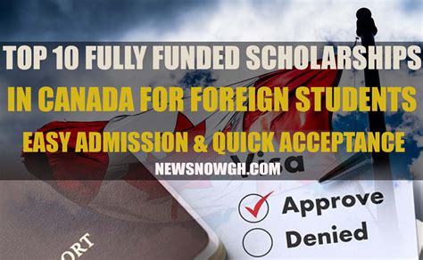 FULL SCHOLARSHIPS IN CANADA FOR FOREIGN STUDENTS