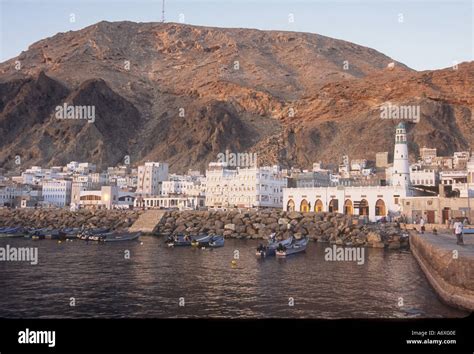 Yemen, Arabian Sea, Al Mukalla, Sunrise over the port city of Al ...