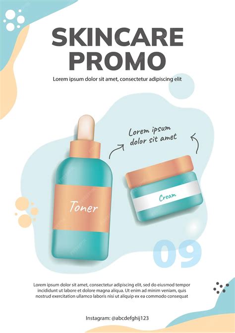 Premium Vector | Beauty skincare routine poster promo design