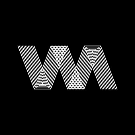 WA logo design, wa monogram logotype, wa letter monogram black and white minimal geometric line ...