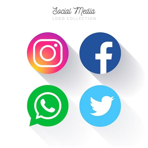 Popular social media circular logo collection | Free Vector