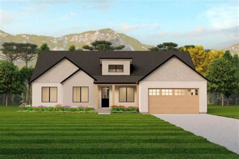 Unveiled: Small Contemporary 2-Bedroom Cottage-Style Home Floor Plan with Open Concept Design