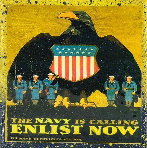 * Stella Divina * | Vintage Patriotic Military Art - The Navy Is Calling - Handmade Recycled ...