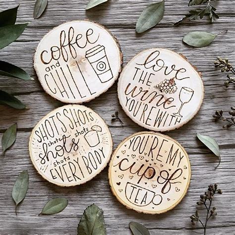 We are loving these sassy and fun coasters! Which one best suits you? We love the wine one Wood ...