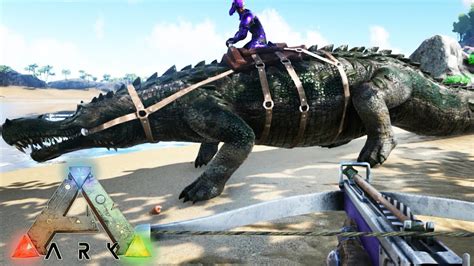 CAPTURANDO SUPER COCODRILO! SARCO!! - ARK: Survival Evolved #21 ...