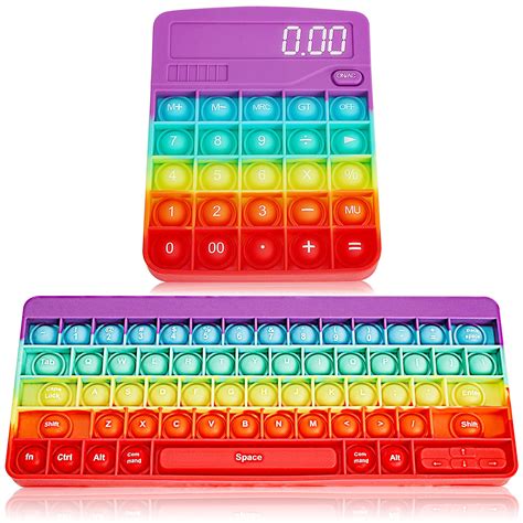 Buy Keyboard Pop On It Calculator Fidget Poppet Toy, Computer Keyboard Popit Fidget Toy Pack ...