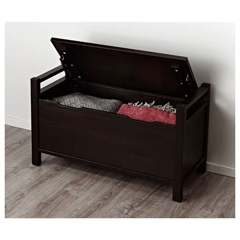 HEMNES Storage bench - black-brown - IKEA