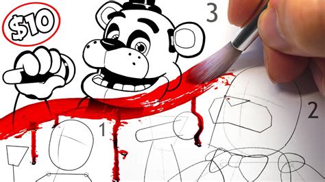 HORROR Artist vs $10 How To Draw FNAF Art Book ️ - YouTube