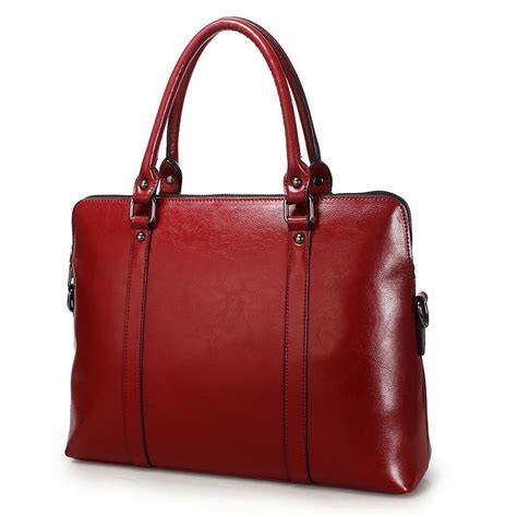 Premium Genuine Leather 14 Inch Briefcase for Women - Leatherya