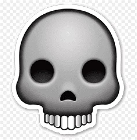 Transparent Background PNG Image Of Skull Emoji Sticker - Image ID ...