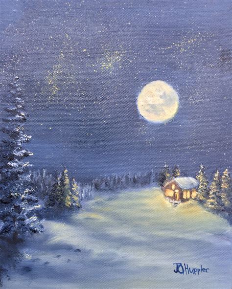 Snowfall Painting at PaintingValley.com | Explore collection of ...