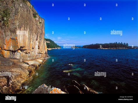 Agawa Rock on Lake Superior in Lake Superior Provincial Park near Wawa ...