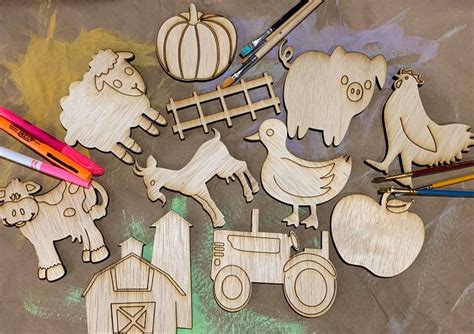 Farm Animal Wood Cutouts -Unfinished- Paint it yourself - DIY by MahansMarket on Etsy | Wood ...