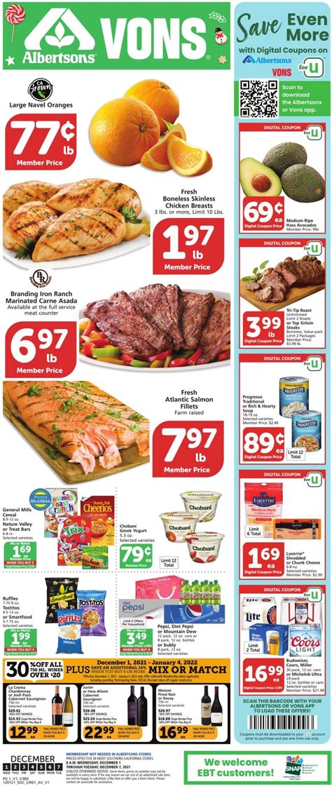 Vons Weekly Ad Dec 1 - 7, 2021 - WeeklyAds2