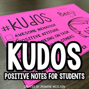 Kudos: Positive Notes for Students by Jasmine McClain | TPT