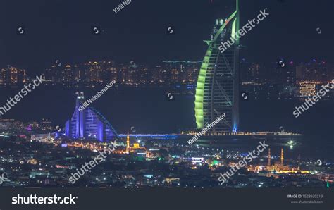 Aerial View Dubai City Skyline Night Stock Photo 1528930319 | Shutterstock