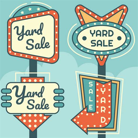 Yard Sale Sign Vector Pack 226442 Vector Art at Vecteezy