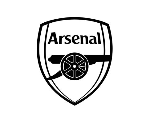 Arsenal Club Logo Black Symbol Premier League Football Abstract Design ...