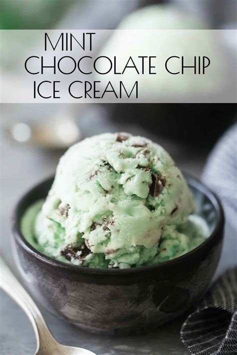 Mint Chocolate Chip Ice Cream: easy, no-churn recipe -Baking a Moment