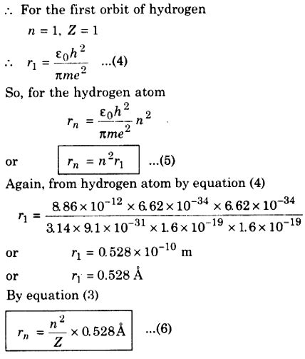 Derive a formula for radius of the stable orbit of hydrogen atom on the basis of Bohr model ...