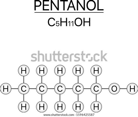 Pentanol C5h11oh Structural Formula Black On 스톡 벡터(로열티 프리) 1596425587 ...