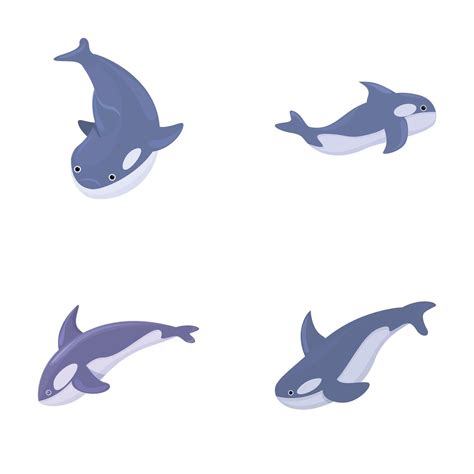 Cartoon orca icons set cartoon . Little cute killer whale 47051704 ...