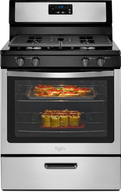 Whirlpool 30 In 5 Burner Freestanding Gas Range Stainless Steel : Whirlpool 4 Piece Appliance ...