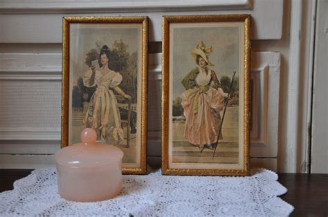 2 Antique French Pictures Vintage French Wall Decor Boudoir | Etsy ...