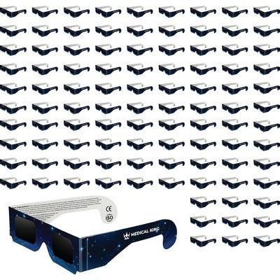 Solar Eclipse Glasses 100 Pack - 2024 Ce And Iso Certified Galaxy Design Safe Shades For Direct ...