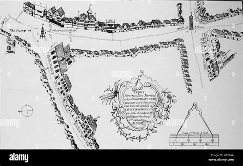 Map of Bishopsgate, City of London, c1599 (1904). Artist: Unknown Stock ...