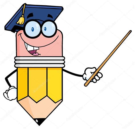 Smiling Pencil Teacher Stock Illustration by ©HitToon #61073503